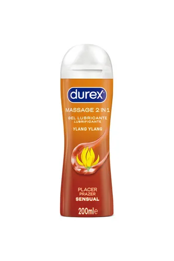 Durex Massage 2 in 1 Sensual - Ylang Ylang - 200 ml | Gel Massaggio e Lubrificante