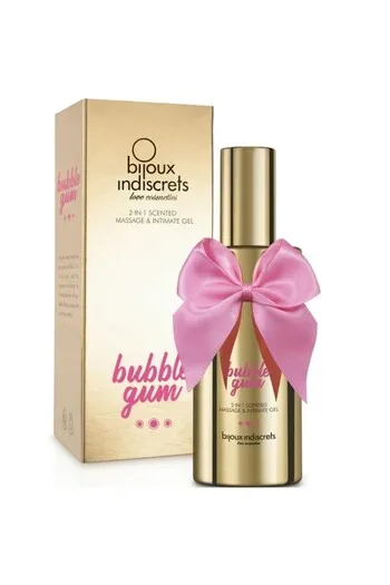 2-in-1 Massage and Lubricant Gel with Strawberry Bubblegum Scent | Bijoux Indiscrets
