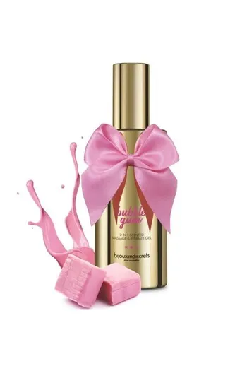 Gel 2 in 1 Massaggio e Lubrificante al Profumo di Gomma da Masticare alla Fragola | Bijoux Indiscrets