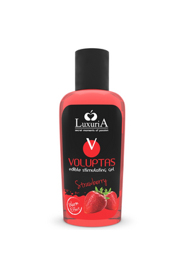 Voluptas Stimulating Gel: Sensual Strawberry Flavor, Warming Effect, Latex Compatible | Intimate Massage