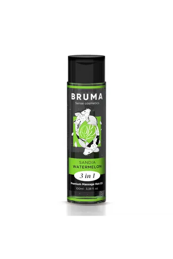 BRUMA Olio Massaggio Premium Effetto Calore al Gusto Anguria - Benessere e Intimità