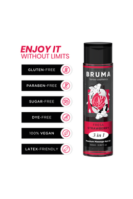 BRUMA Premium Heat Effect Strawberry Massage Oil | Wellness and Intimacy