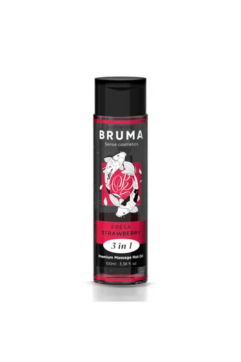 BRUMA Olio Massaggio Premium Effetto Calore alla Fragola | Benessere e Intimità