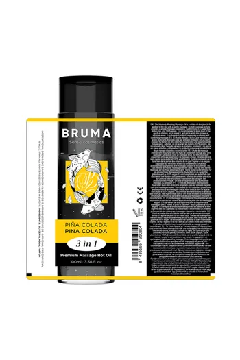 BRUMA Premium Heat Effect Massage Oil - Piña Colada Flavor for Sensual Experience