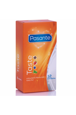 Pasante Taste Flavored Condoms - 12 Pack for Fun and Safe Intimacy