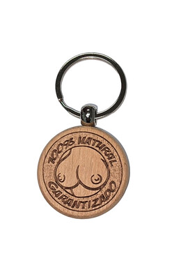Wooden Keychain in Shape of Breast - Original and Fun Gift