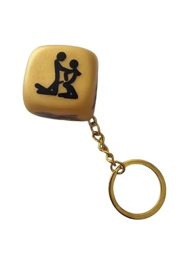 Passion Dice - Golden Dice Keychain for Adventurous Couples