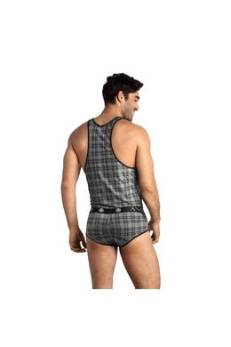 Canottiera microfibra a quadri - Stile sexy e confortevole