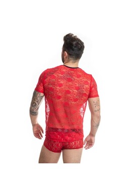 BRAVE Delicate Red Lace with Floral Print - ANAIS Apparel