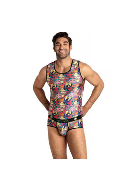 COMICS - Light Jersey Bodysuit with Comic Print | Anais Apparel