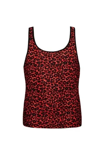 TRIBALSuave Red Microfiber with Expressive Animal Print - Anais Apparel