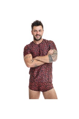 TRIBALSuave Red Microfiber with Animal Print - Sexy Lingerie by ANAIS