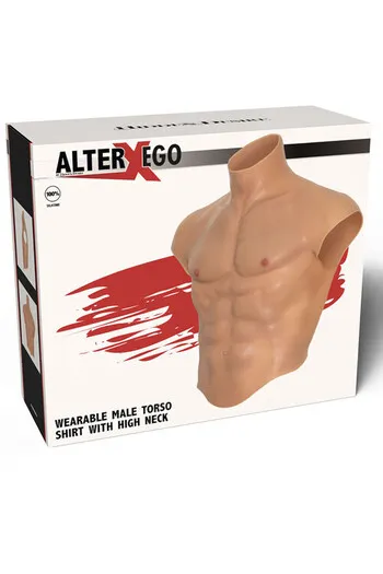 DESIDERIO NASCOSTO - MAGLIETTA ALTER EGO IN SILICONE CON TORSO MASCHILE E ADDOMINALI IN CARNE