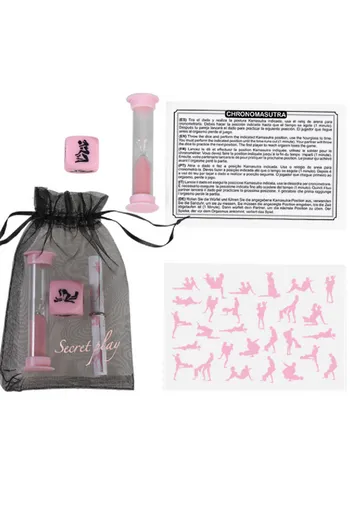 Couple's dice and hourglass intimacy game