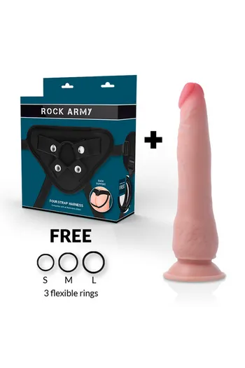 Dual Density Crusader Dildo with Rock Army Harness - Realistic Pleasure and Versatility