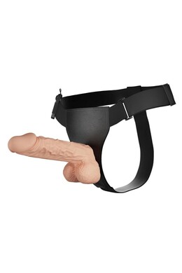 Harness with Vibrating Dildo - Realistic and Adjustable Penetration