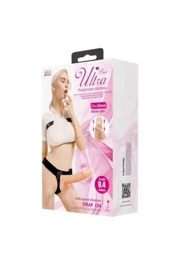 Harness with Vibrating Dildo - Realistic and Adjustable Penetration