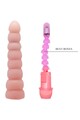 Anal vibrator with multiple ridges and curved shaft