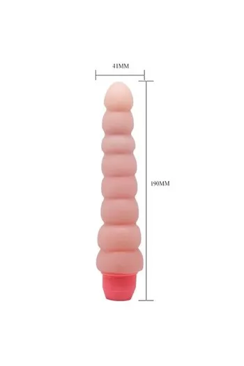 Anal vibrator with multiple ridges and curved shaft