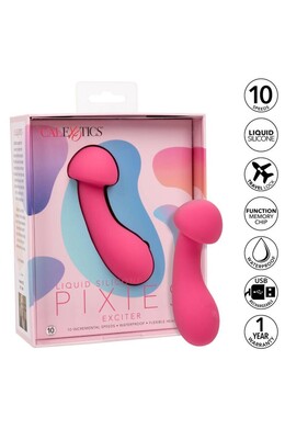 Pixies Liquid Silicone - Eccitatore a Vibrazioni con 10 Velocità e Design a Doppia Faccia
