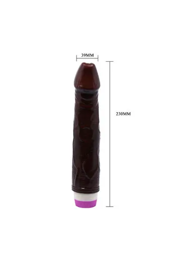 Realistic Brown Vibrating Dildo - Adjustable Vibrations for Intense Sensations