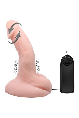Realistic Dildo with Strong Suction Cup and Multi-Speed Vibration - TPR Skin-Like Material