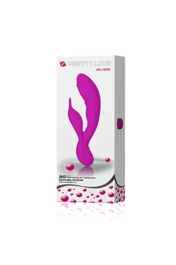 Pretty Love Bliss - Vibrador Masajeador Lila di Alta Qualità con 4 Punti di Vibrazione