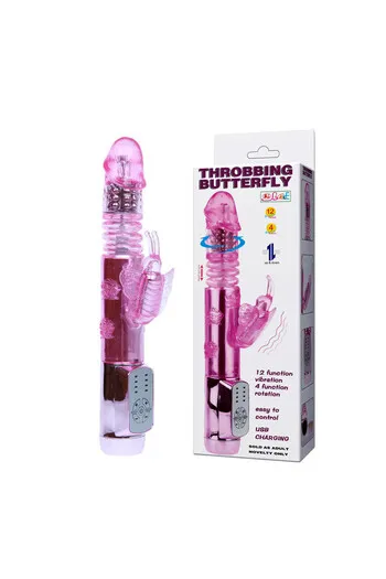 Vibratore Rabbit Throbbing Butterfly - Piacere Completo