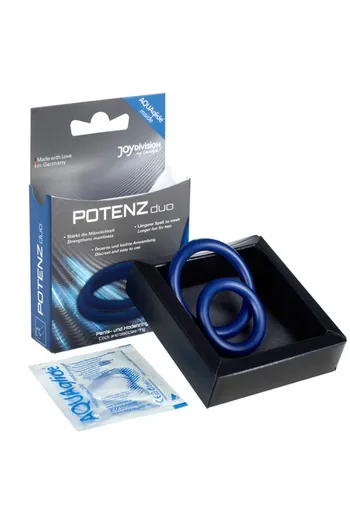 Blue Double Penis Ring for Firmness and Testicles - Enhance Firmness and Delay Ejaculation