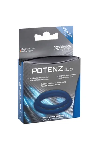 Blue Double Penis Ring for Firmness and Testicles - Enhance Firmness and Delay Ejaculation