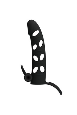 Silicone Sleeve with Vibration and Clitoral Stimulation - Pretty Love