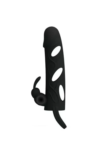 Funda Pene in Silicone con Vibrazione e Stimolazione Clitoridea - Pretty Love