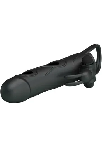 Funda Pene in Silicone con Vibrazione e Stimolazione Clitoridea - Pretty Love