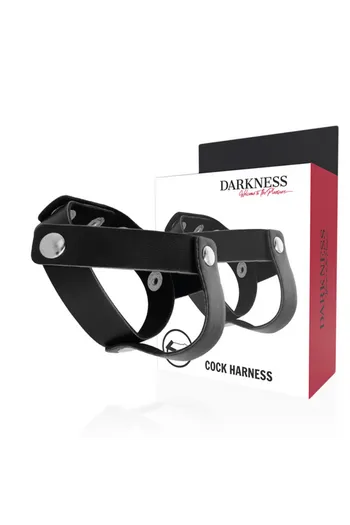 Anello di Pelle per Pene e Testicoli Darkness - Adattabile e Regolabile