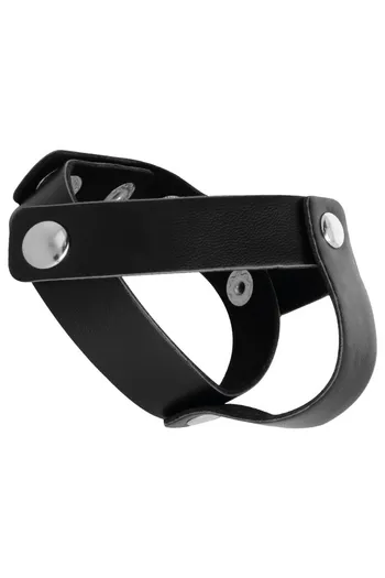 Anello di Pelle per Pene e Testicoli Darkness - Adattabile e Regolabile