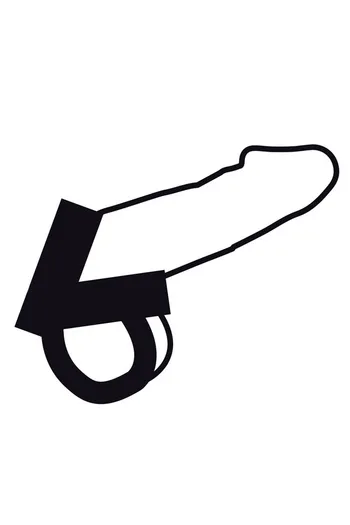 Anello di Pelle per Pene e Testicoli Darkness - Adattabile e Regolabile