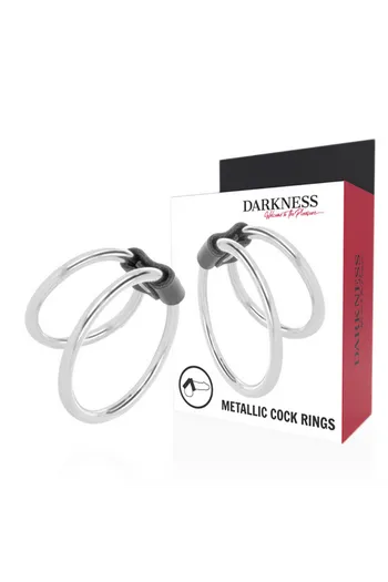 Double Penis Ring in Nickel-Free Metal - Delay Ejaculation | Darkness