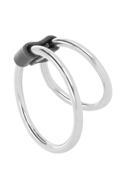 Double Penis Ring in Nickel-Free Metal - Delay Ejaculation | Darkness