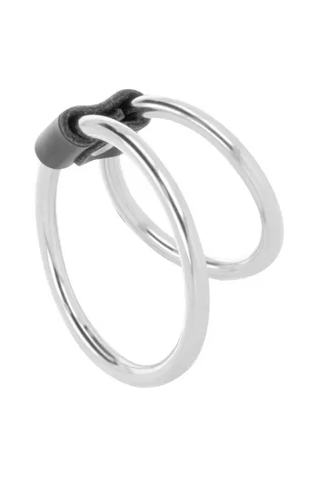 Double Penis Ring in Nickel-Free Metal - Delay Ejaculation | Darkness