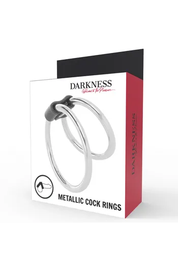 Double Penis Ring in Nickel-Free Metal - Delay Ejaculation | Darkness