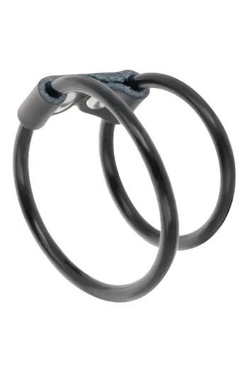 Double Penis Ring in Leather and Rubber - Delay Ejaculation | Darkness