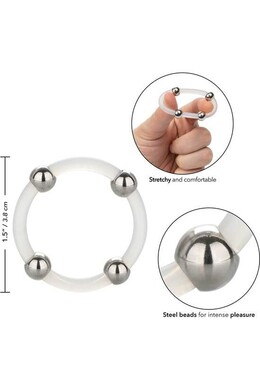 Silicone Pleasure Ring with Steel Beads - Enhance Your Ecstasy