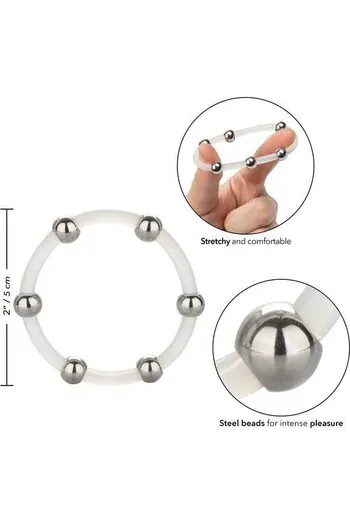 Anello di Piacere in Silicone con Perle d'Acciaio - Intensifica Ogni Momento