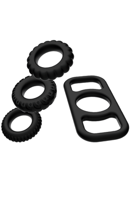 Set di 4 Anelli di Silicone per Performance Sessuale Ottimale | Addicted Toys