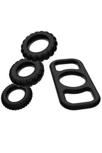 4-Piece Silicone Ring Set for Enhanced Sexual Performance | Addicted Toys