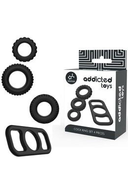 4-Piece Silicone Ring Set for Enhanced Sexual Performance | Addicted Toys