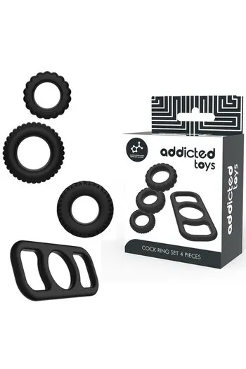 4-Piece Silicone Ring Set for Enhanced Sexual Performance | Addicted Toys