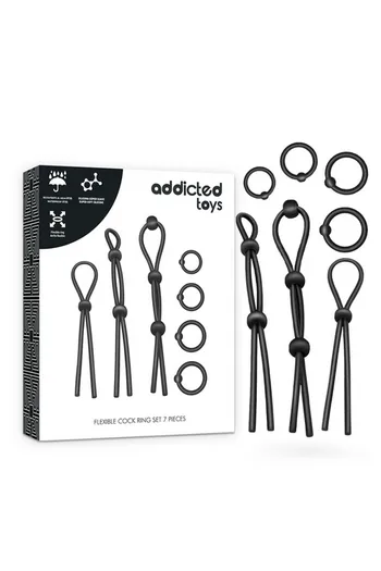 Set 7 Anelli Penieni in Silicone - Addicted Toys | Migliora le Prestazioni Sessuali