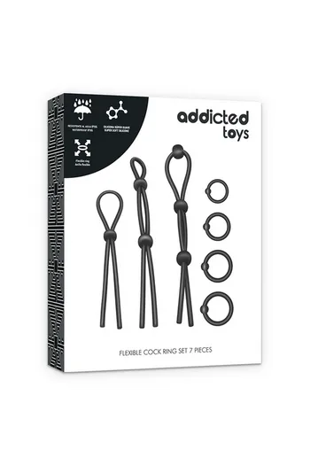 Set 7 Anelli Penieni in Silicone - Addicted Toys | Migliora le Prestazioni Sessuali