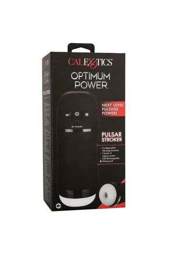 Optimum Power® Pulsar Stroker: Rechargeable Vibrating Stroker with Suction